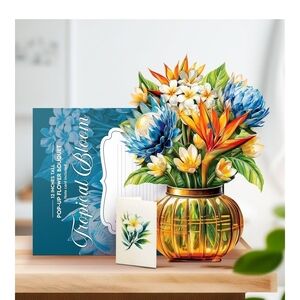 Tropical Bloom Pop-Up Flower Bouquet Card
